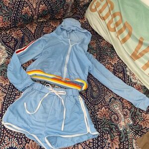 Matching Retro Jacket and Short Track Suit Loungewear